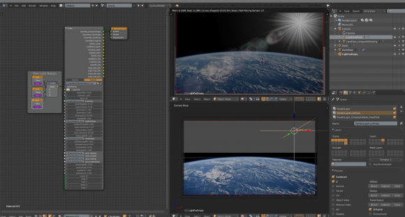 Real time lens flare for Blender