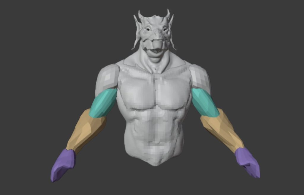 Figure 3: Blockout of the bust after about 1 hour.