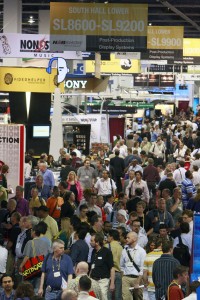 Crowded expo floor at NAB