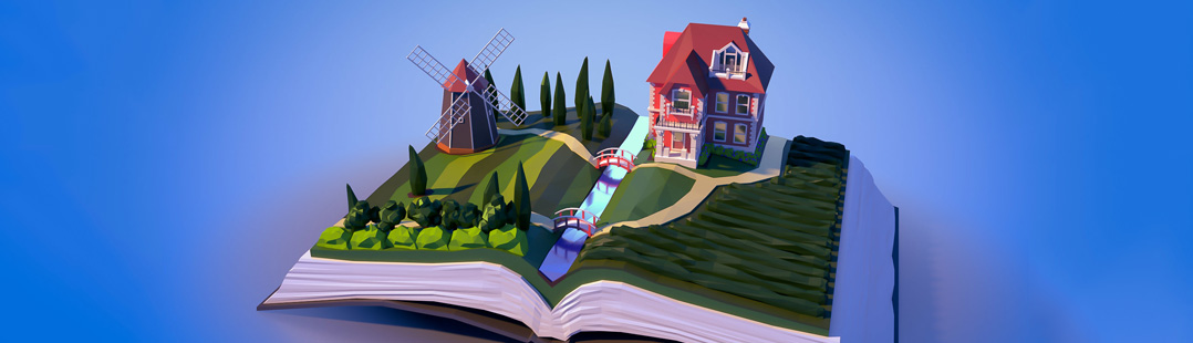 Landscape on book