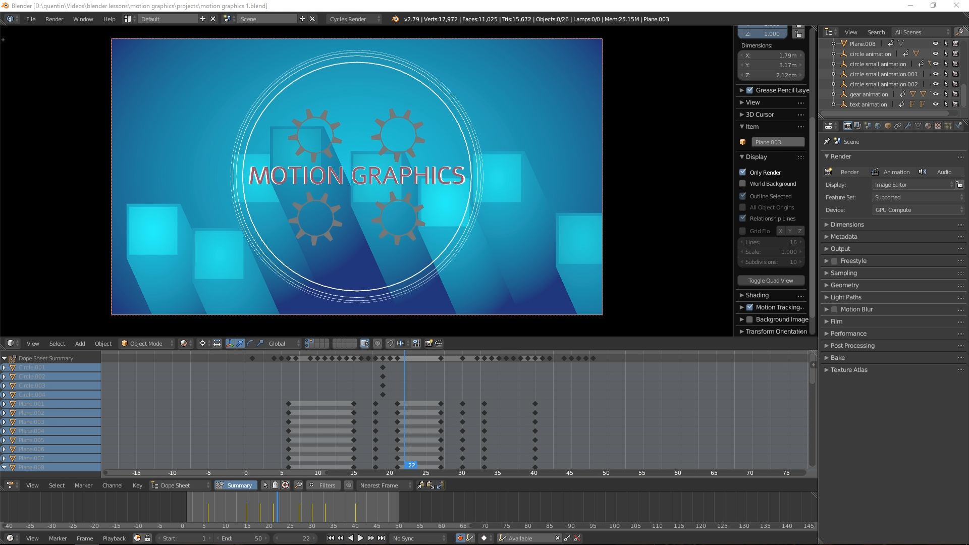 Motion Graphics in Blender -