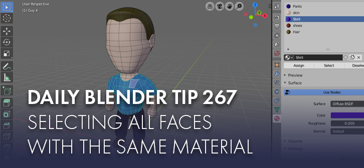 Sommetider Myrde se tv Daily Blender Tip 267: Select all faces with the same material -  BlenderNation