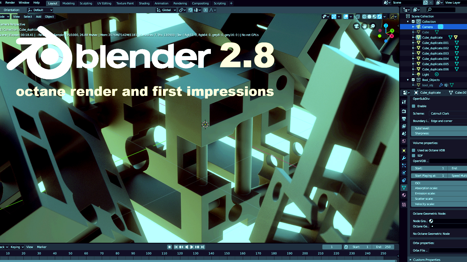 Blender 2.8 tutorial. Octane Render and first Addons. -