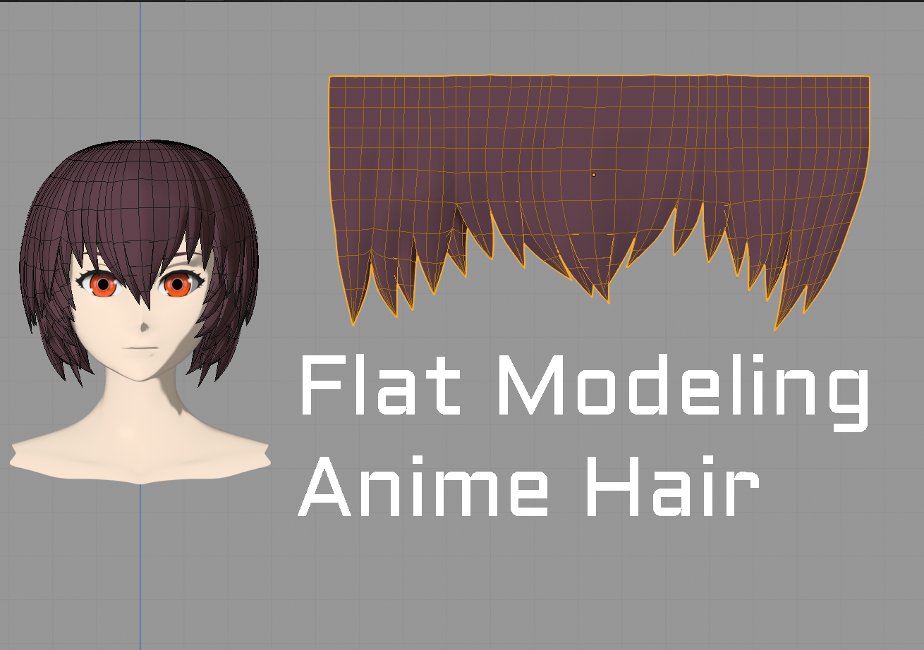 Flat Modeling Anime Hair - BlenderNation