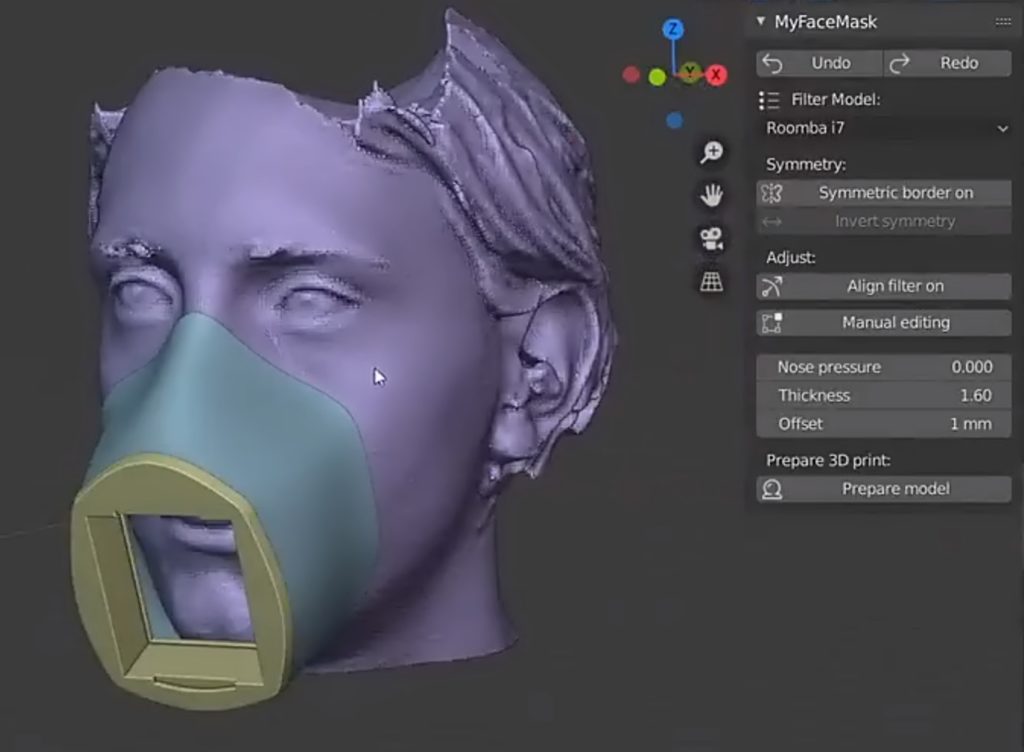 A face mask is generated