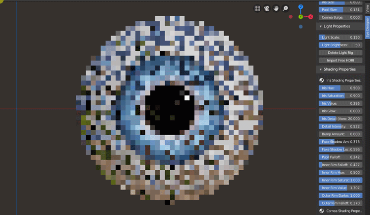 Add a fake shadow to achieve more depth in the eye