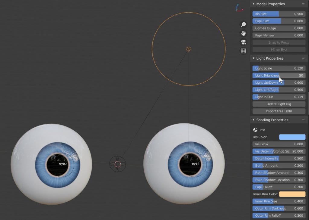Easily adjust the light properties using sliders