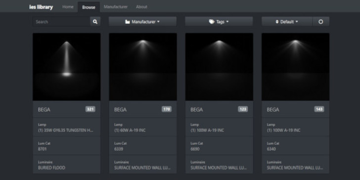 Download over 90,000 free IES lighting files from IES Library