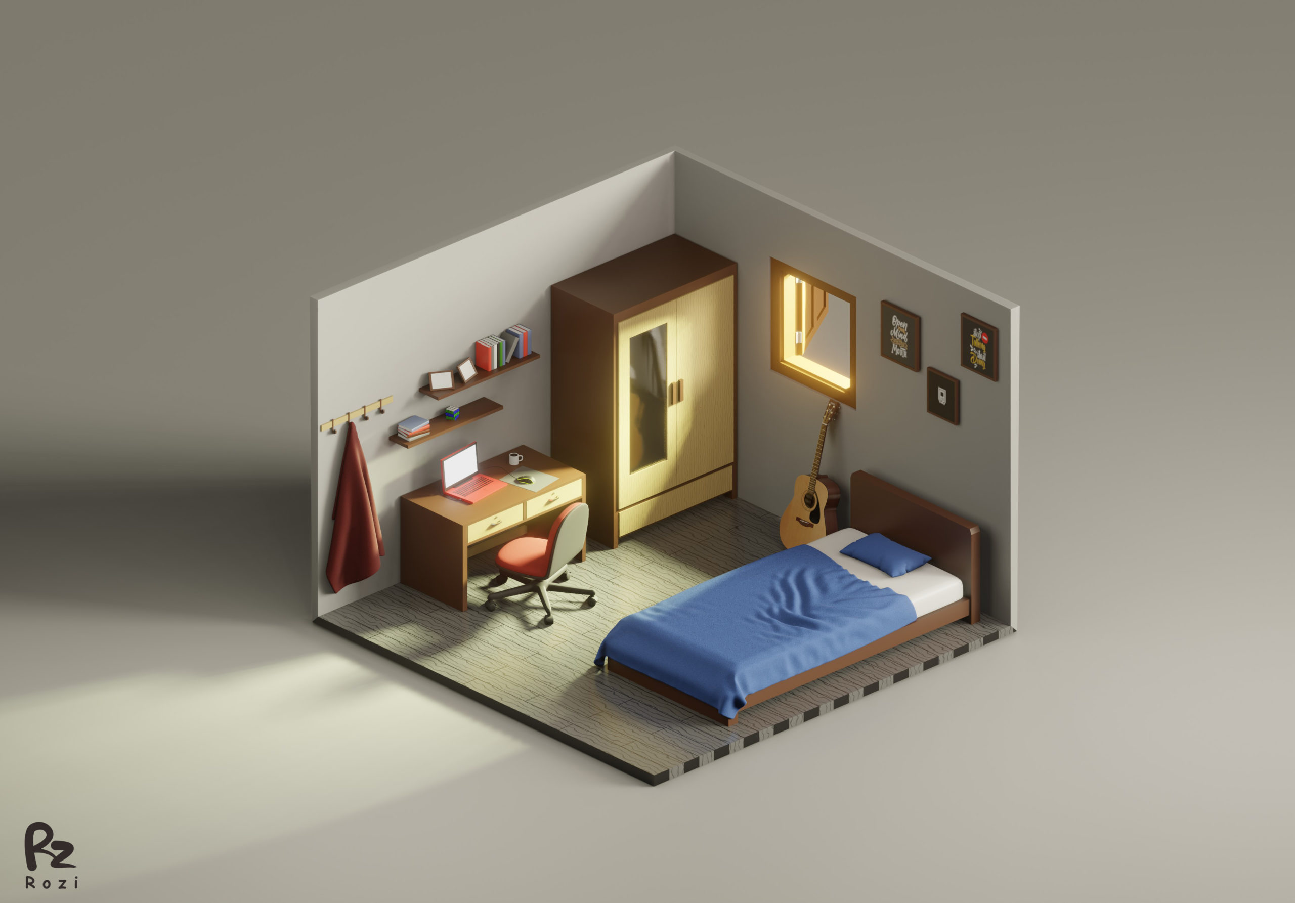 Create Isometric Bedroom in Blender 3d - BlenderNation