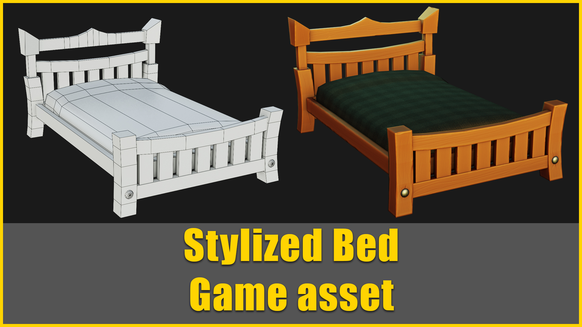 Stylized Bed Game Asset (Time lapse) - Blender 2.8, Zbrush, Substance  Painter 