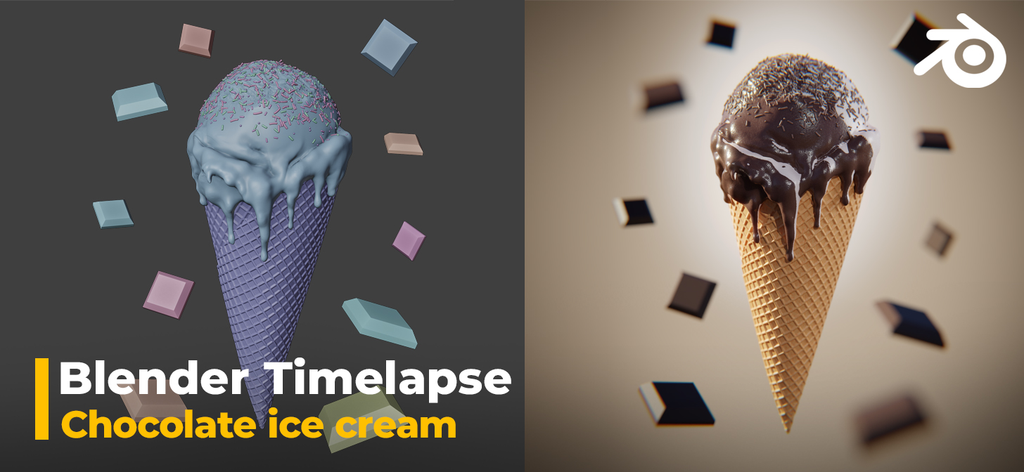 Chocolate Ice Cream  Blender Timelapse - BlenderNation