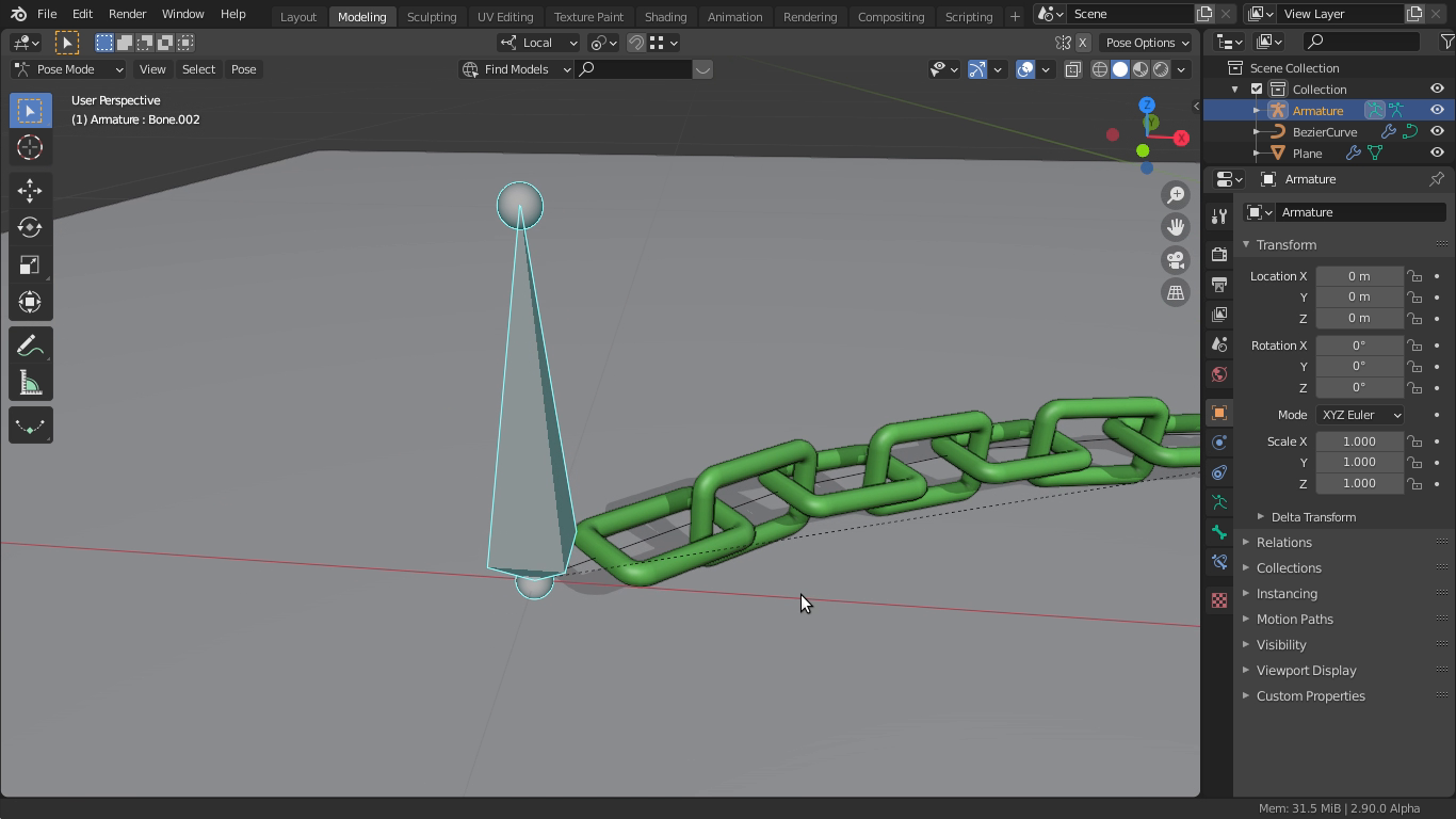 Animate chain, rope or string with BONES in Blender. - BlenderNation