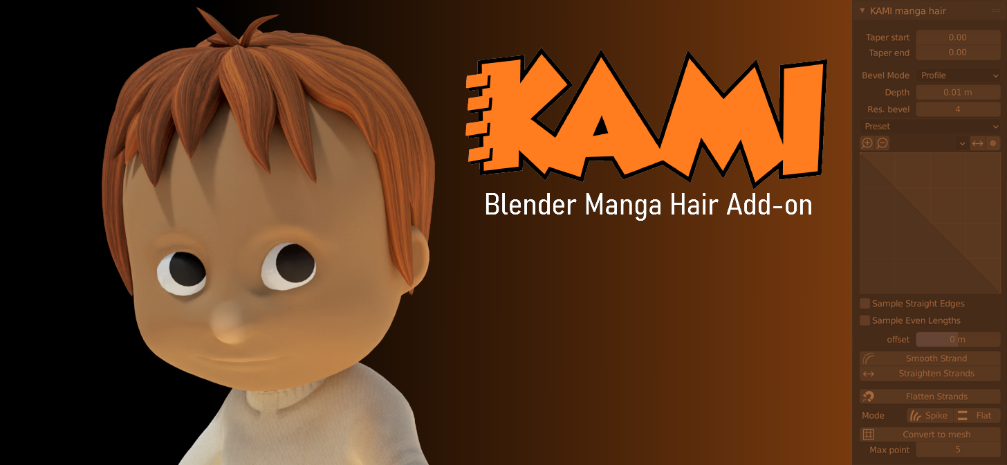 Free Kami Manga Hair Add-on - BlenderNation