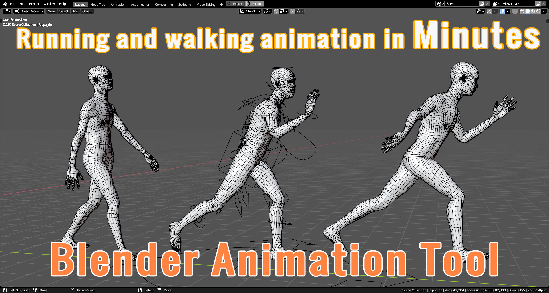 kruis tweedehands Woordenlijst Quickly animate a walk and a run in Minutes with Pupa [$] - BlenderNation