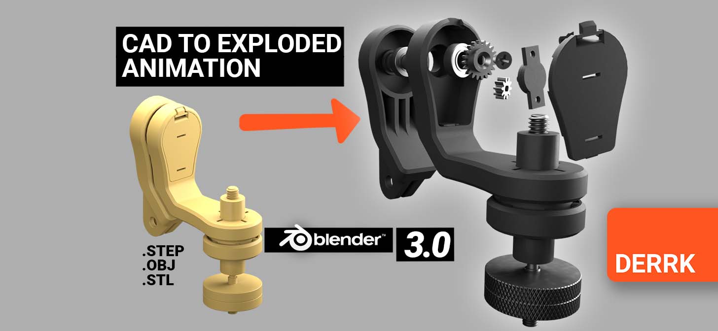 How to create an exploded view animation from a CAD file in Blender  -  BlenderNation
