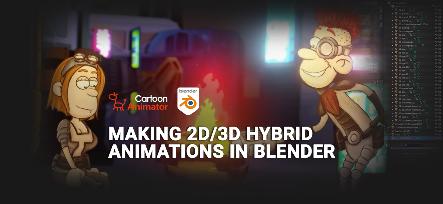 Create a 2D animation in Cartoon Animator and transform it into a 3D  environment in Blender [$] - BlenderNation