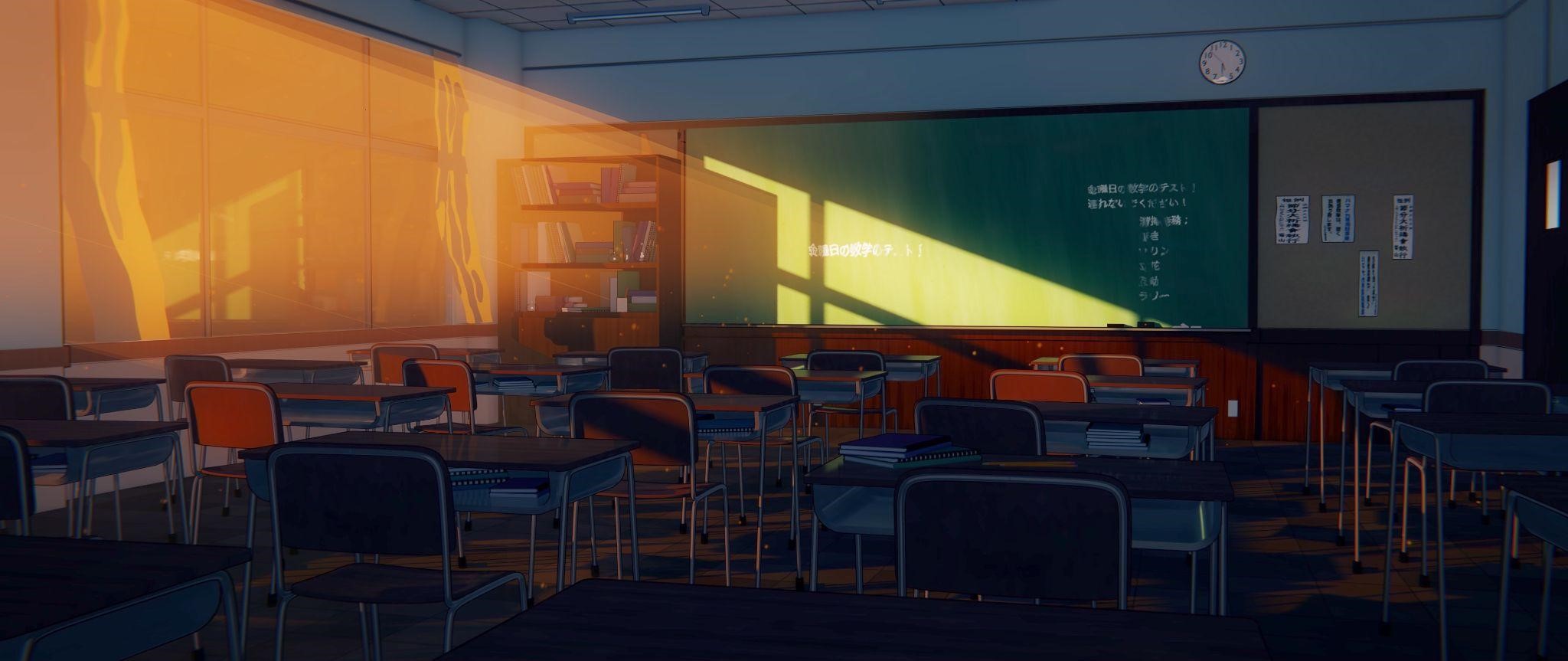 Behind the Scenes: Anime Classroom Environment - BlenderNation