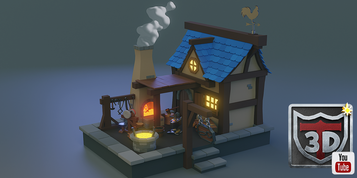 How to Make an Animated Stylized Blacksmith House