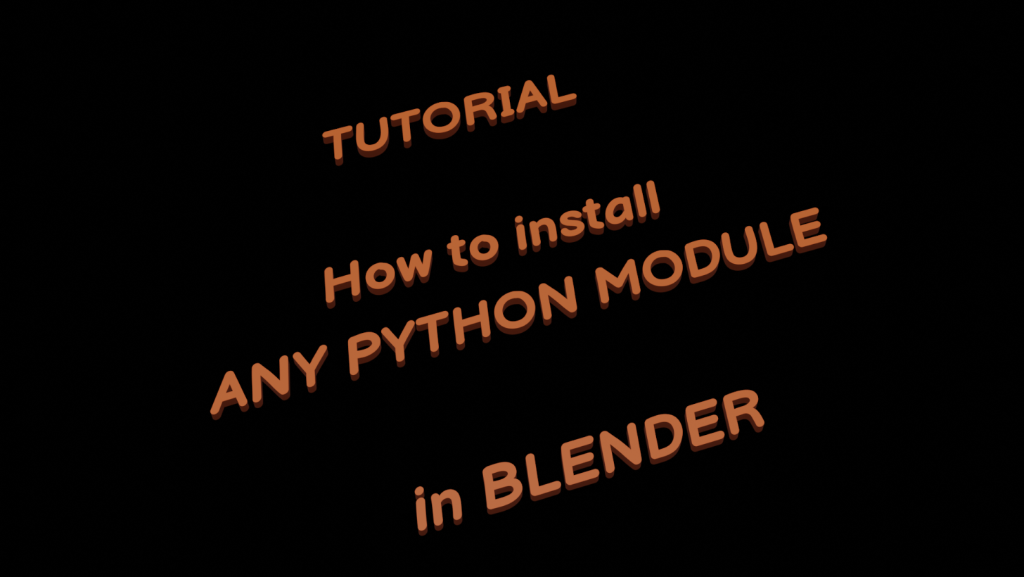 How to install any python module for Blender - BlenderNation