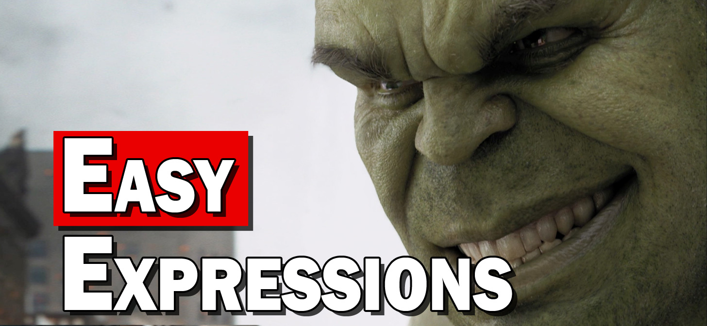 Close-up of Hulk's face with "Easy Expressions" text overlay.