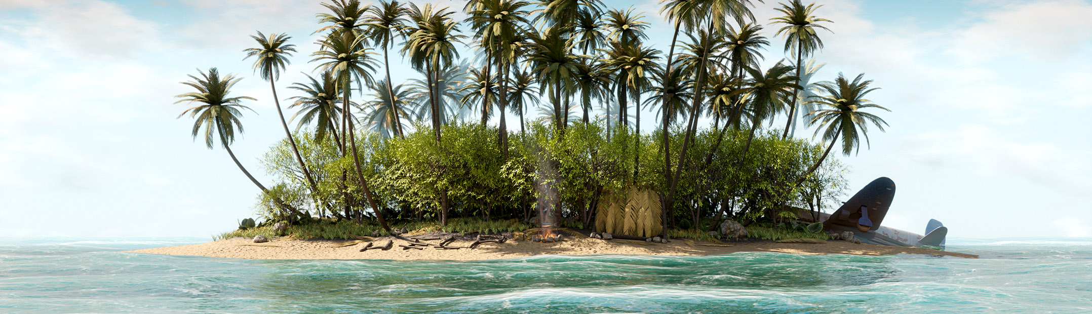 Alone on a Deserted Tropical Island