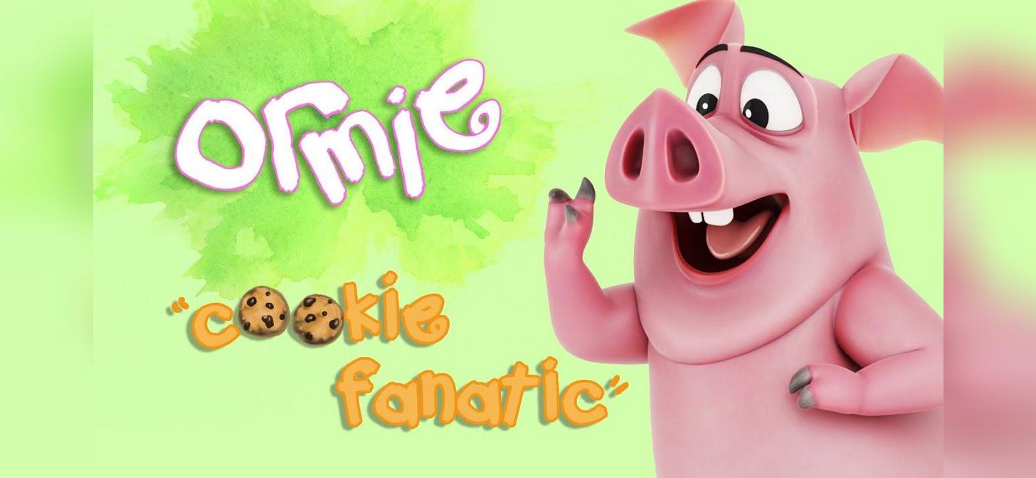 Cartoon pig character waving, labeled "Ormie, Cookie Fanatic"