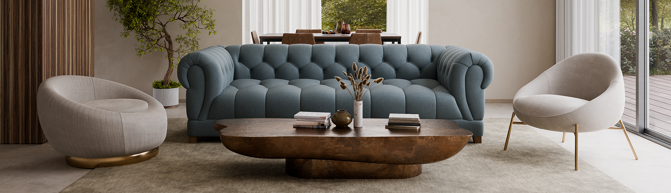 Classic-Contemporary Living Balance and Refinement for a Modern Living Area