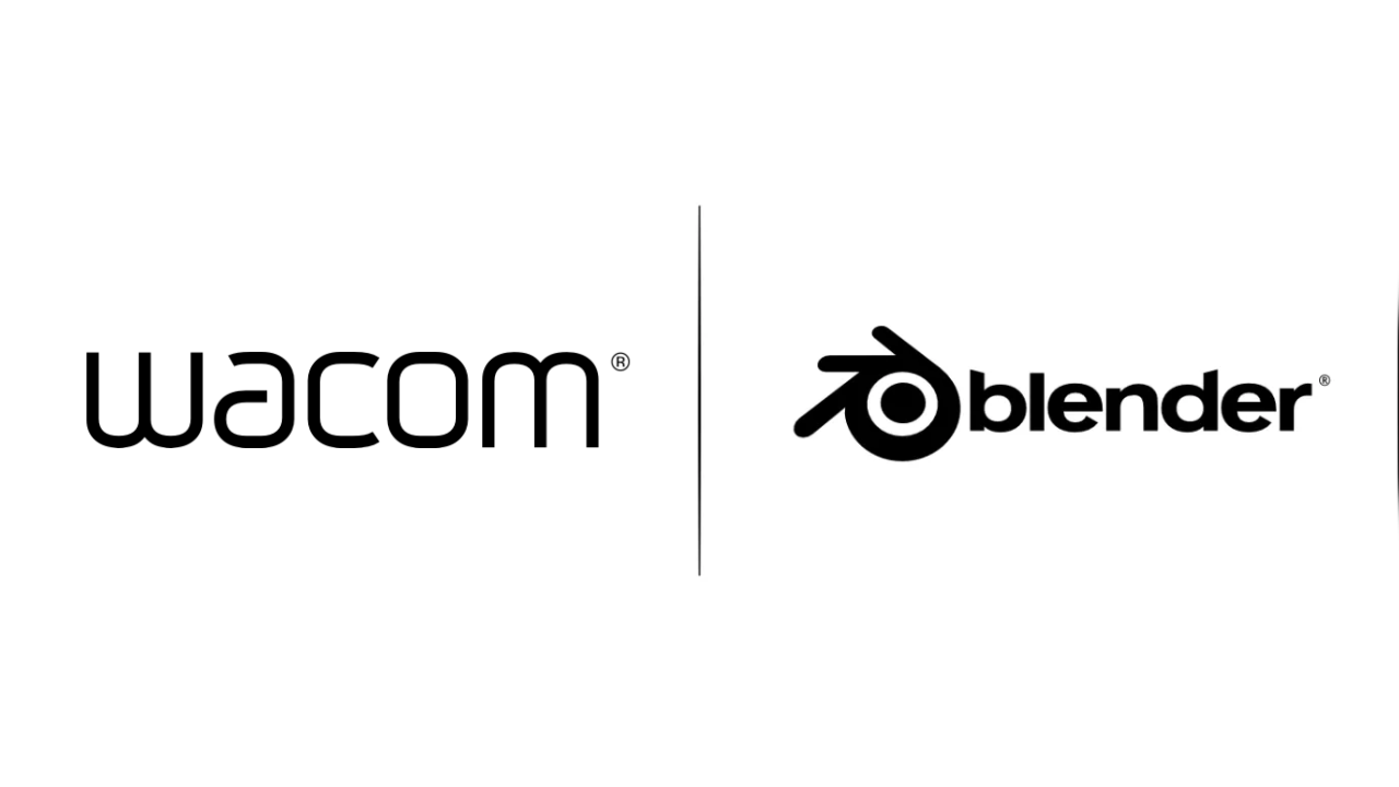 Wacom and Blender logos side by side.