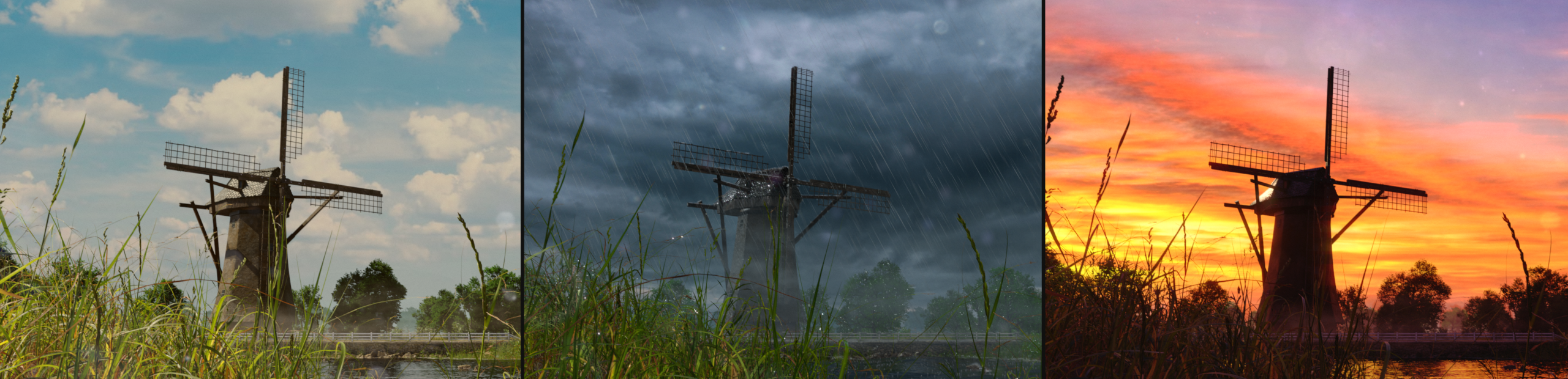 Animated Windmill Scene